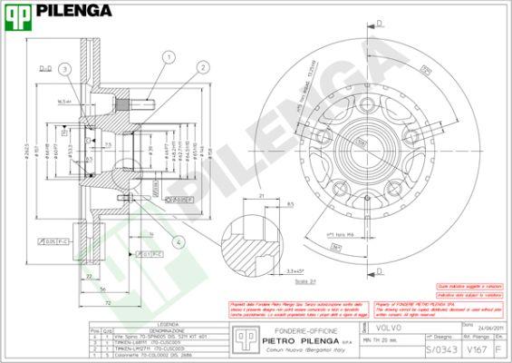 Pilenga V167 - Brake Disc autospares.lv