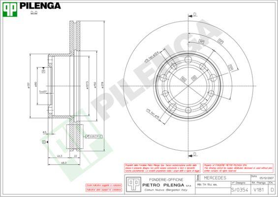 Pilenga V181 - Brake Disc autospares.lv