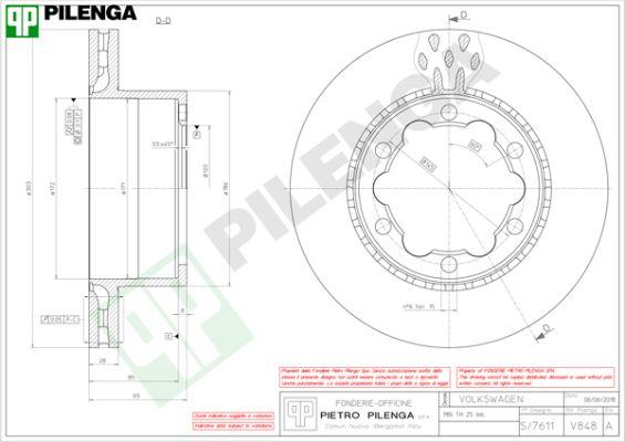 Pilenga V848 - Brake Disc autospares.lv