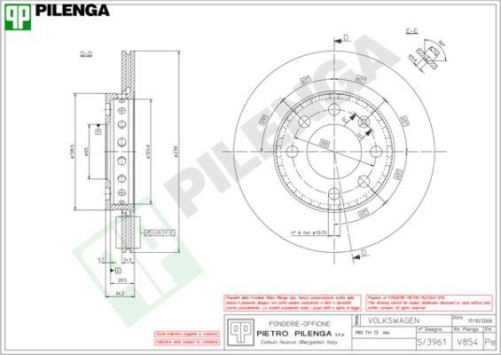 Pilenga V854 - Brake Disc autospares.lv