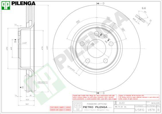 Pilenga V878 - Brake Disc autospares.lv