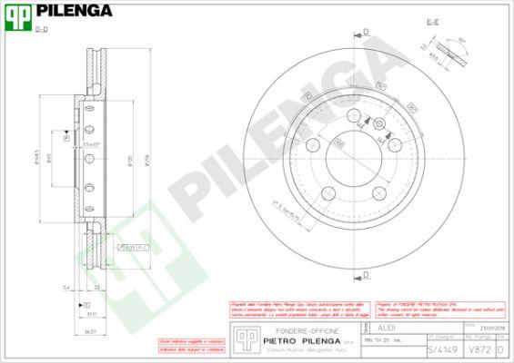 Pilenga V872 - Brake Disc autospares.lv