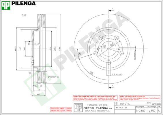 Pilenga V357 - Brake Disc autospares.lv