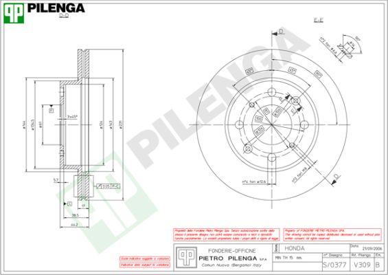 Pilenga V309 - Brake Disc autospares.lv