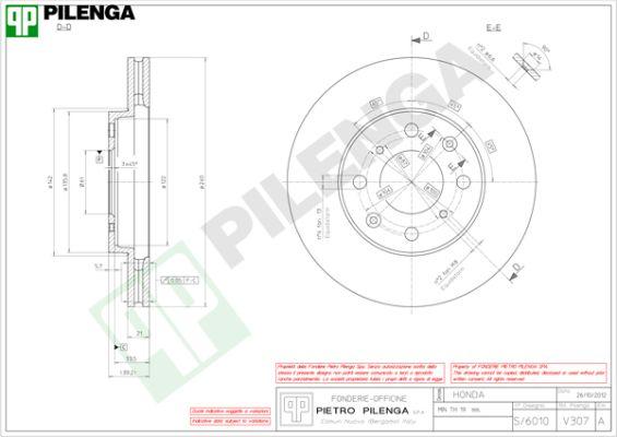 Pilenga V307 - Brake Disc autospares.lv