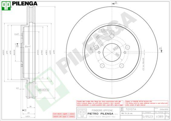 Pilenga V389 - Brake Disc autospares.lv