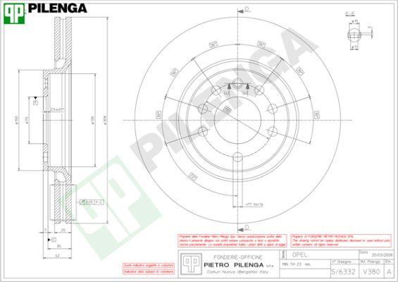 Pilenga V380 - Brake Disc autospares.lv