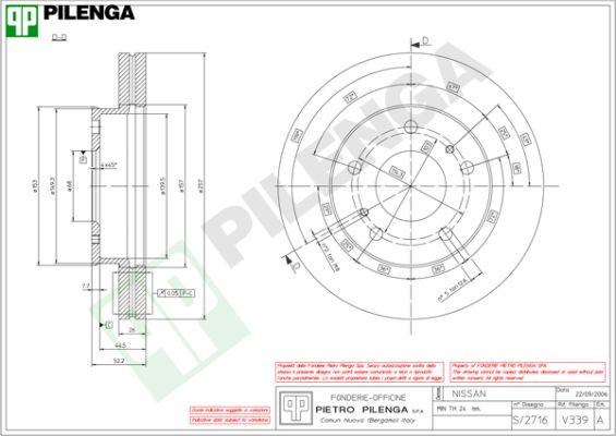 Pilenga V339 - Brake Disc autospares.lv