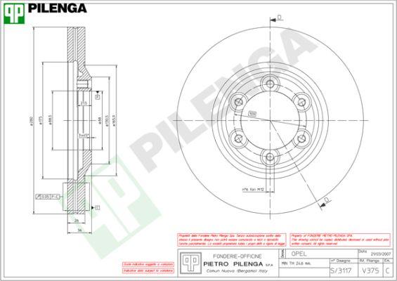 Pilenga V375 - Brake Disc autospares.lv