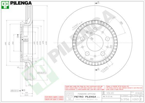 Pilenga V263 - Brake Disc autospares.lv