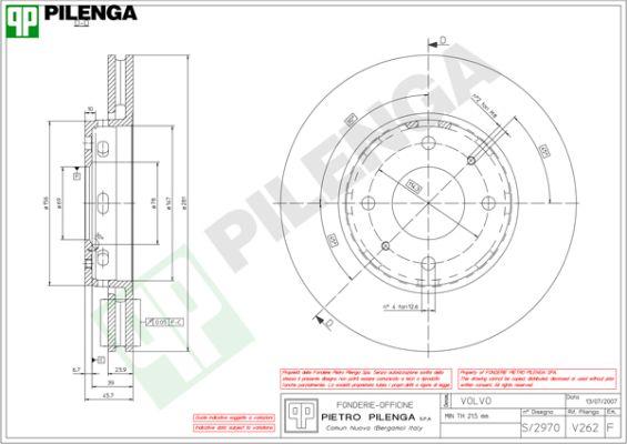 Pilenga V262 - Brake Disc autospares.lv