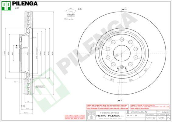 Pilenga V218 - Brake Disc autospares.lv