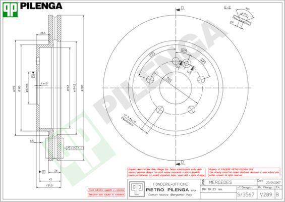 Pilenga V289 - Brake Disc autospares.lv