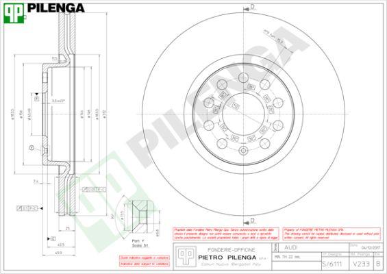 Pilenga V233 - Brake Disc autospares.lv