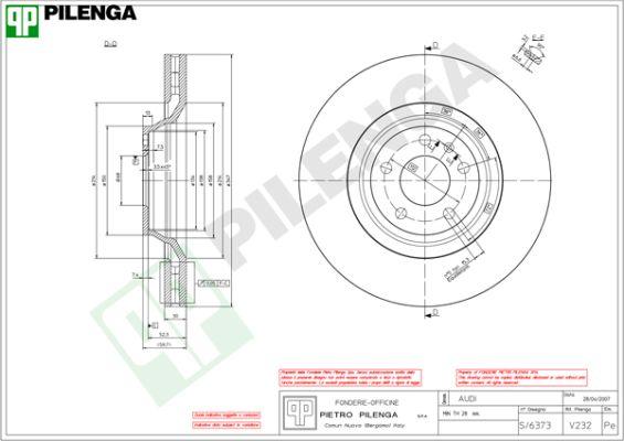 Pilenga V232 - Brake Disc autospares.lv