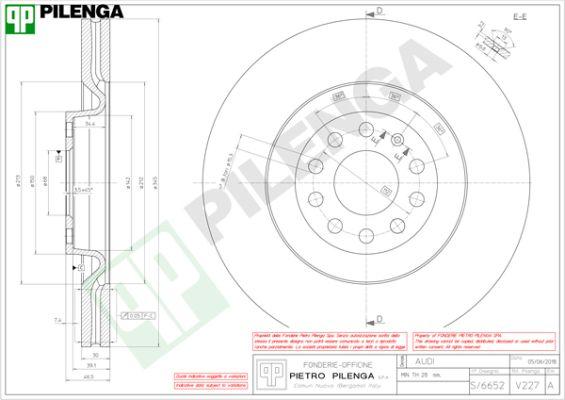 Pilenga V227 - Brake Disc autospares.lv