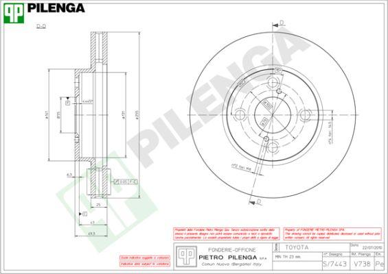 Pilenga V738 - Brake Disc autospares.lv