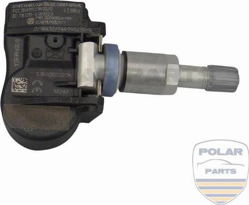 PolarParts 10001897 - Wheel Sensor, tyre pressure control system autospares.lv