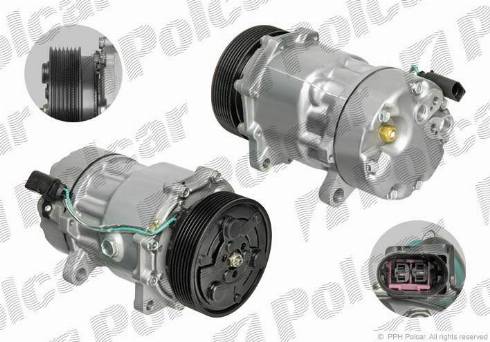 Polcar 9550KS-3 - Compressor, air conditioning autospares.lv