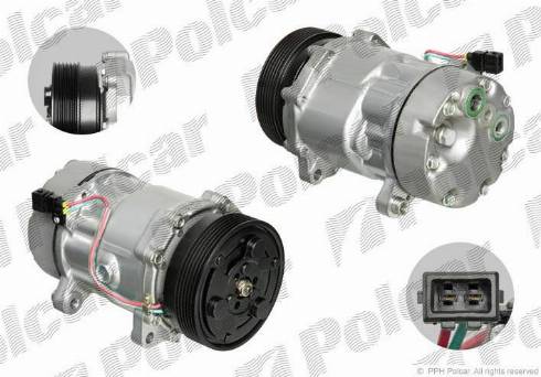 Polcar 9550KS-2 - Compressor, air conditioning autospares.lv