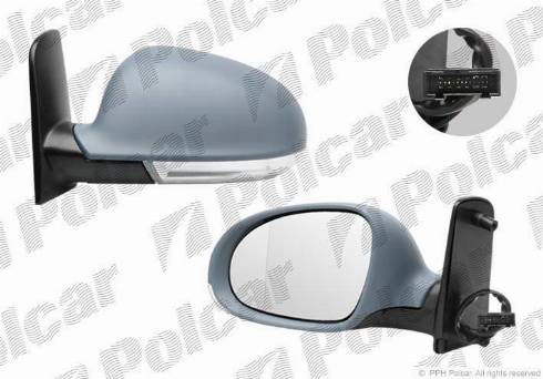 Polcar 9551517M - Mirror Glass, outside mirror autospares.lv
