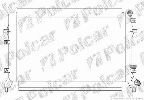 Polcar 9515081X - Radiator, engine cooling autospares.lv