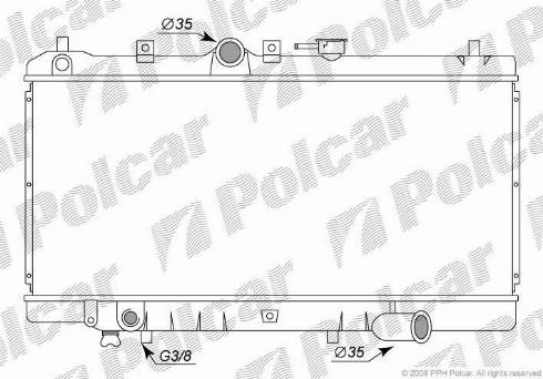 Polcar 4504083K - Radiator, engine cooling autospares.lv