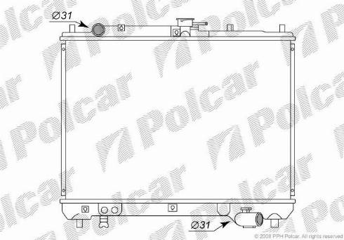 Polcar 450408-2 - Radiator, engine cooling autospares.lv