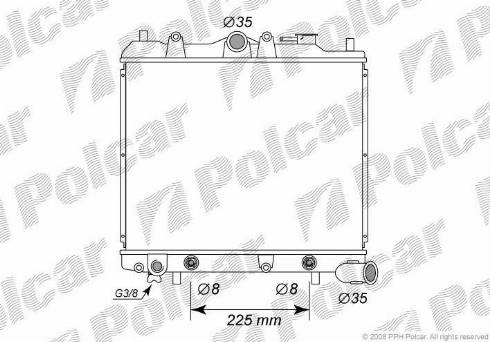 Polcar 4503084K - Radiator, engine cooling autospares.lv