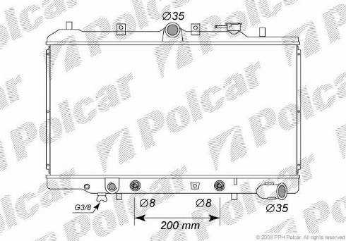 Polcar 4503083K - Radiator, engine cooling autospares.lv