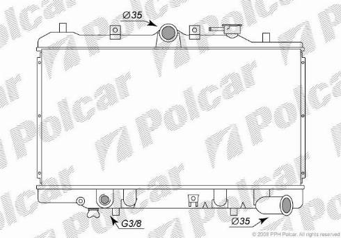 Polcar 4503082K - Radiator, engine cooling autospares.lv