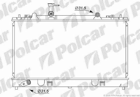 Polcar 4519085K - Radiator, engine cooling autospares.lv