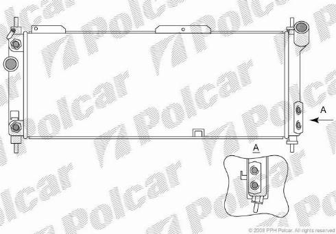 Polcar 5555086X - Radiator, engine cooling autospares.lv