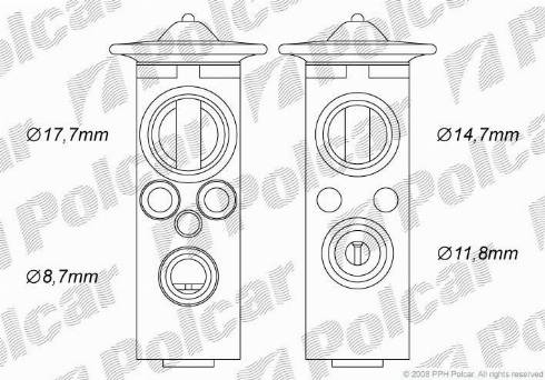 Polcar 5555KZ-1 - Expansion Valve, air conditioning autospares.lv