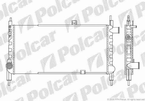 Polcar 550508-1 - Radiator, engine cooling autospares.lv