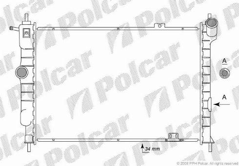 Polcar 550708-3 - Radiator, engine cooling autospares.lv