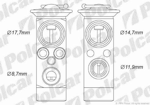 Polcar 5507KZ-1 - Expansion Valve, air conditioning autospares.lv