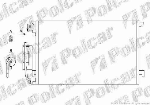 Polcar 5518K84X - Condenser, air conditioning autospares.lv