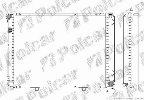 Polcar 500108-8 - Radiator, engine cooling autospares.lv