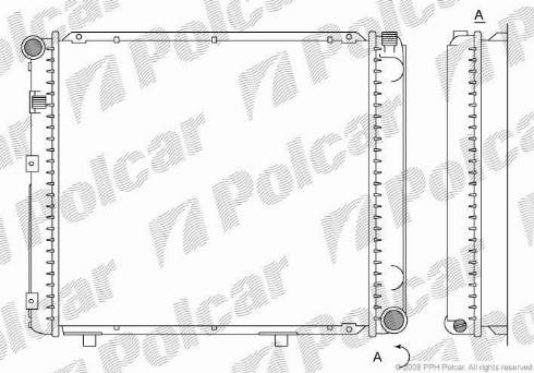 Polcar 500108-7 - Radiator, engine cooling autospares.lv