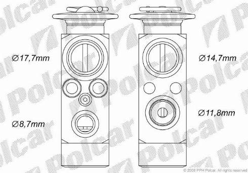 Polcar 5001KZ-4 - Expansion Valve, air conditioning autospares.lv