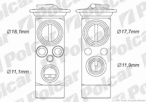 Polcar 5003KZ-1 - Expansion Valve, air conditioning autospares.lv