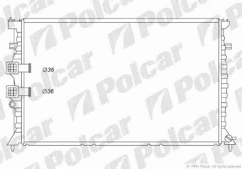 Polcar 5746087X - Radiator, engine cooling autospares.lv