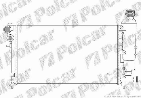 Polcar 5706086X - Radiator, engine cooling autospares.lv