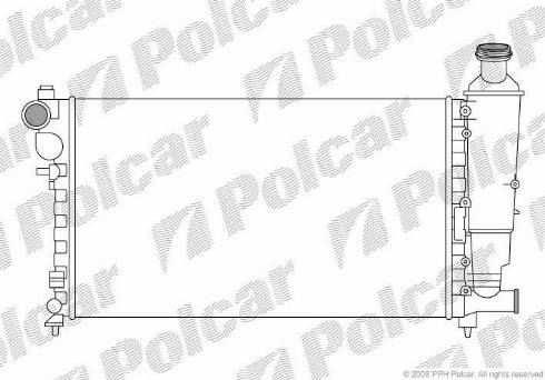 Polcar 5706087X - Radiator, engine cooling autospares.lv