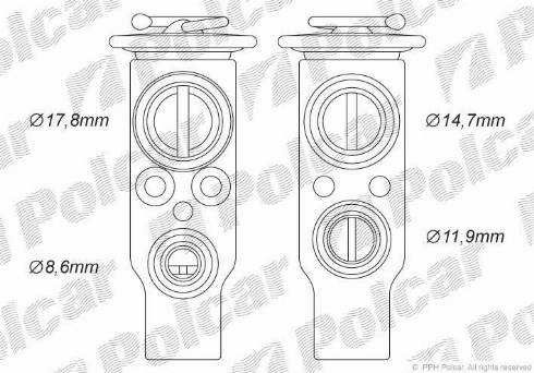 Polcar 5723KZ-1 - Expansion Valve, air conditioning autospares.lv