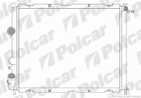 Polcar 6060085X - Radiator, engine cooling autospares.lv