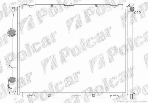 Polcar 606008-5 - Radiator, engine cooling autospares.lv