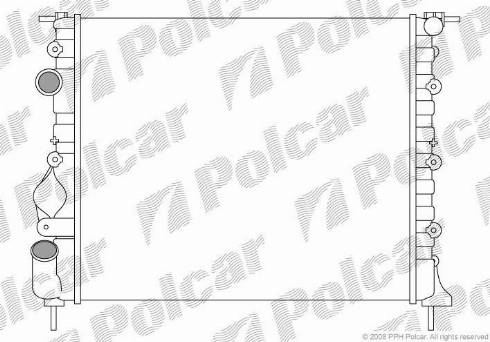 Polcar 6060081X - Radiator, engine cooling autospares.lv