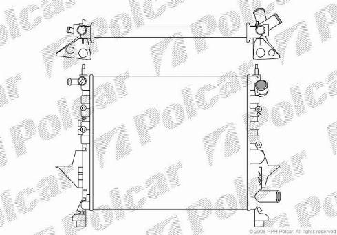 Polcar 600408-1 - Radiator, engine cooling autospares.lv